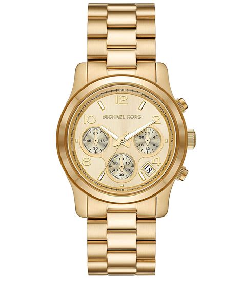 michael kors channing gold tone watch|michael kors runway chronograph.